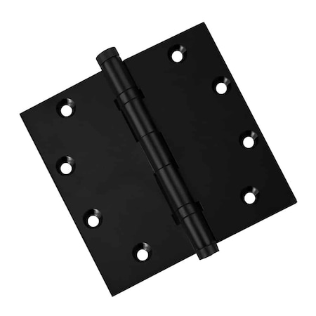 Embassy 5 x 5 Solid Brass Ball Bearing Hinge, Flat Black Finish with Flat Tips 5050BBUS19F-1